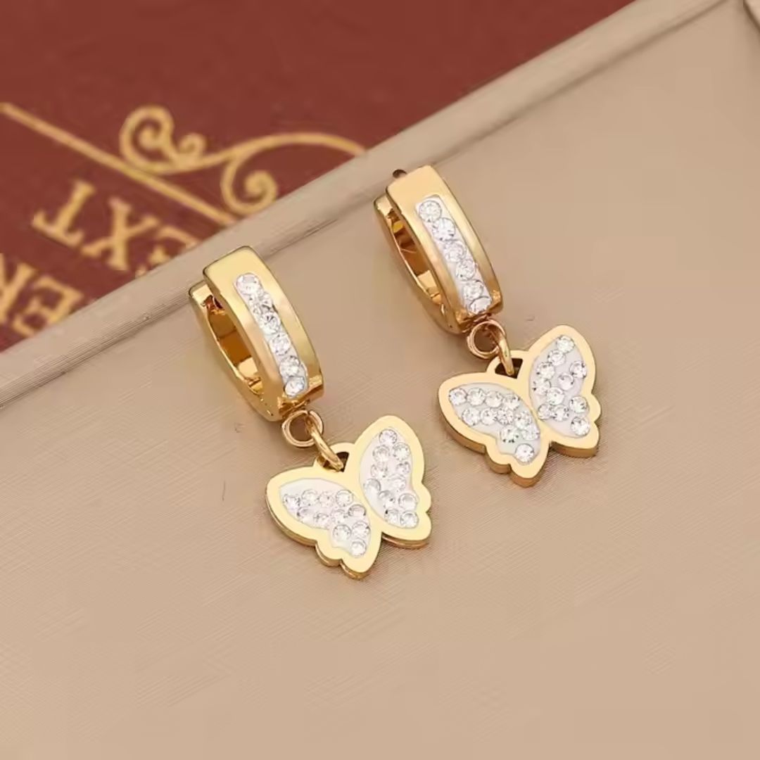 Butterfly Huggie Earrings