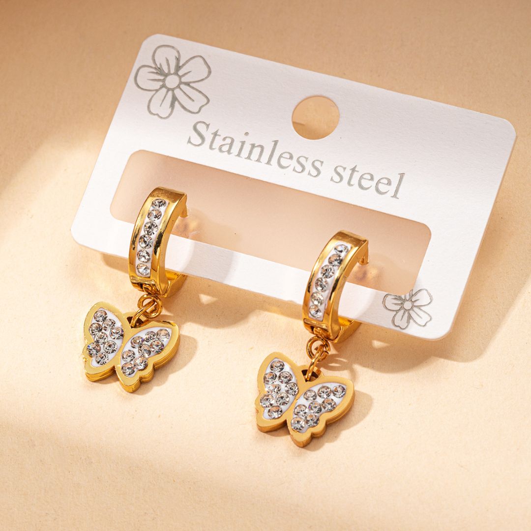 Butterfly Huggie Earrings