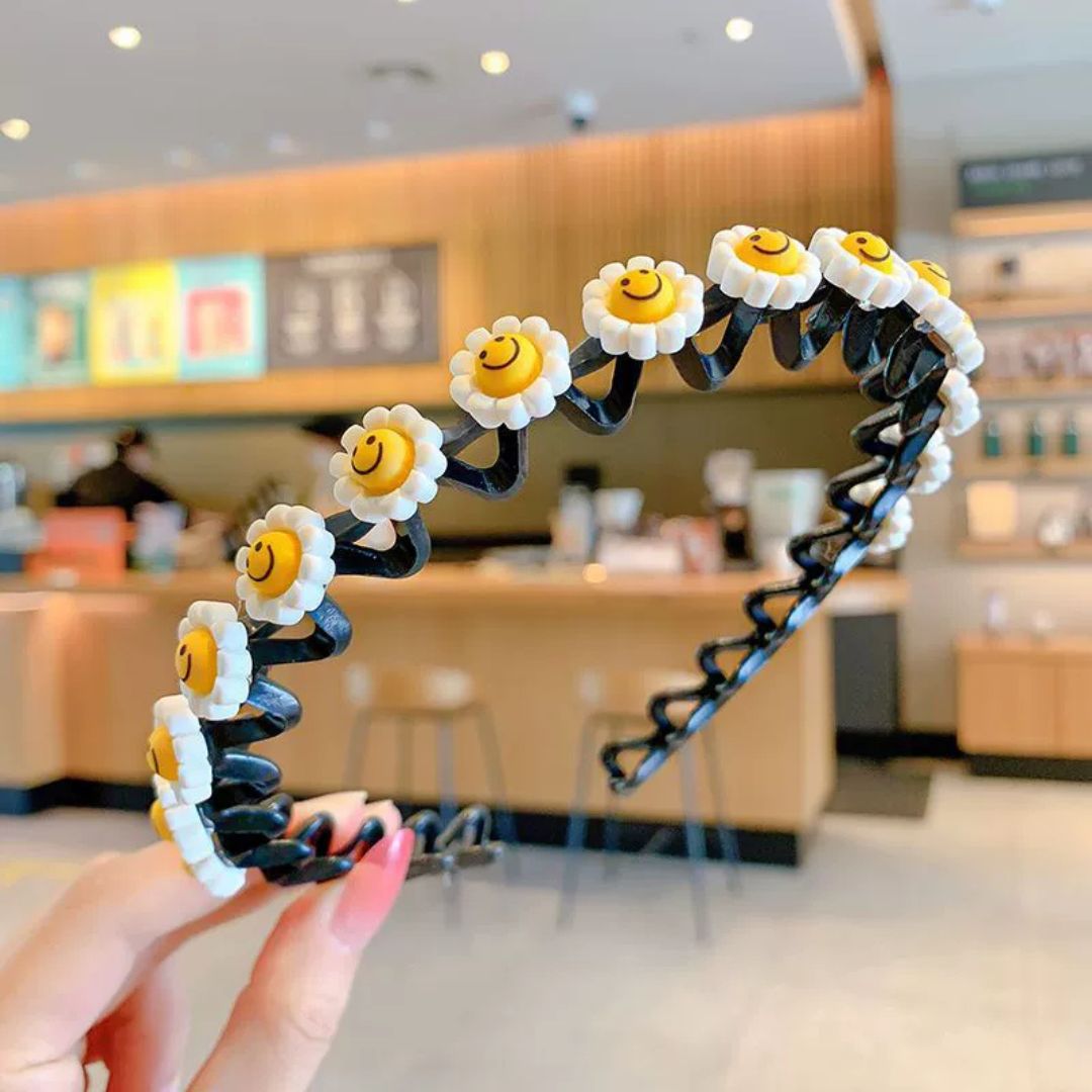 Daisy Smiley Face Headband