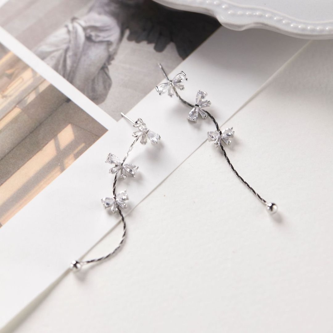 Crystal Bow Dangle Earrings