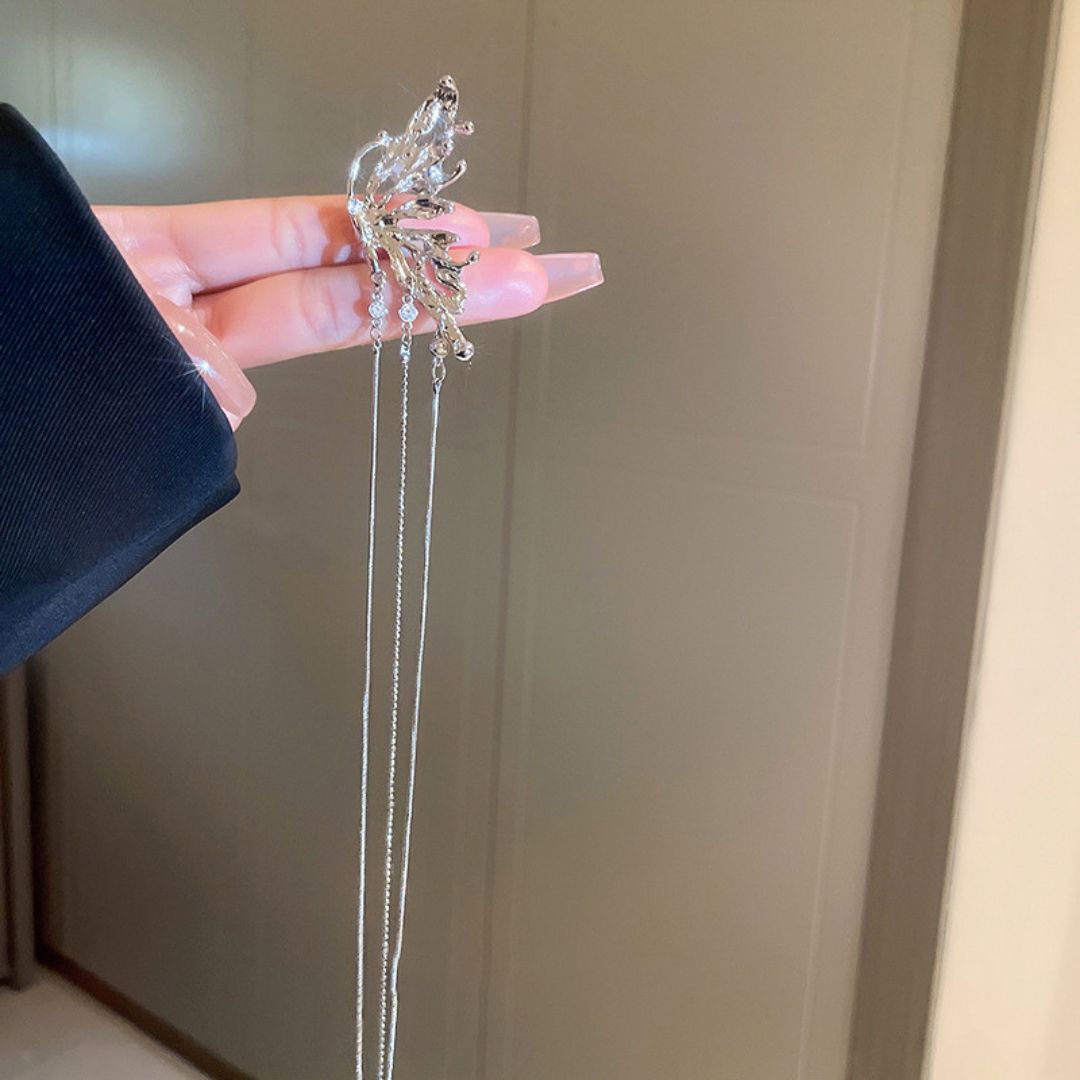 Dangling Chain Butterfly Ear Cuffs