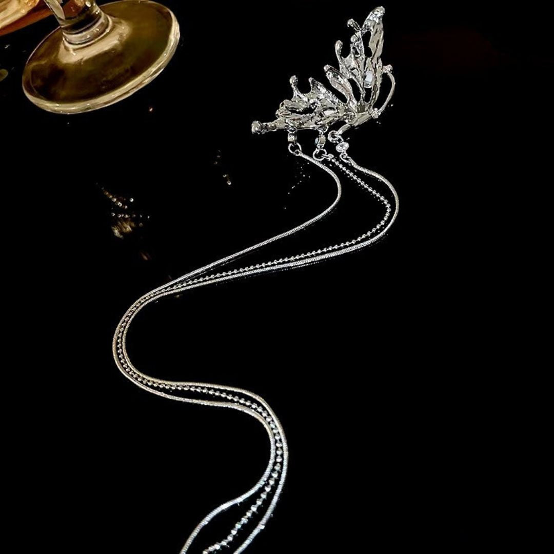 Dangling Chain Butterfly Ear Cuffs