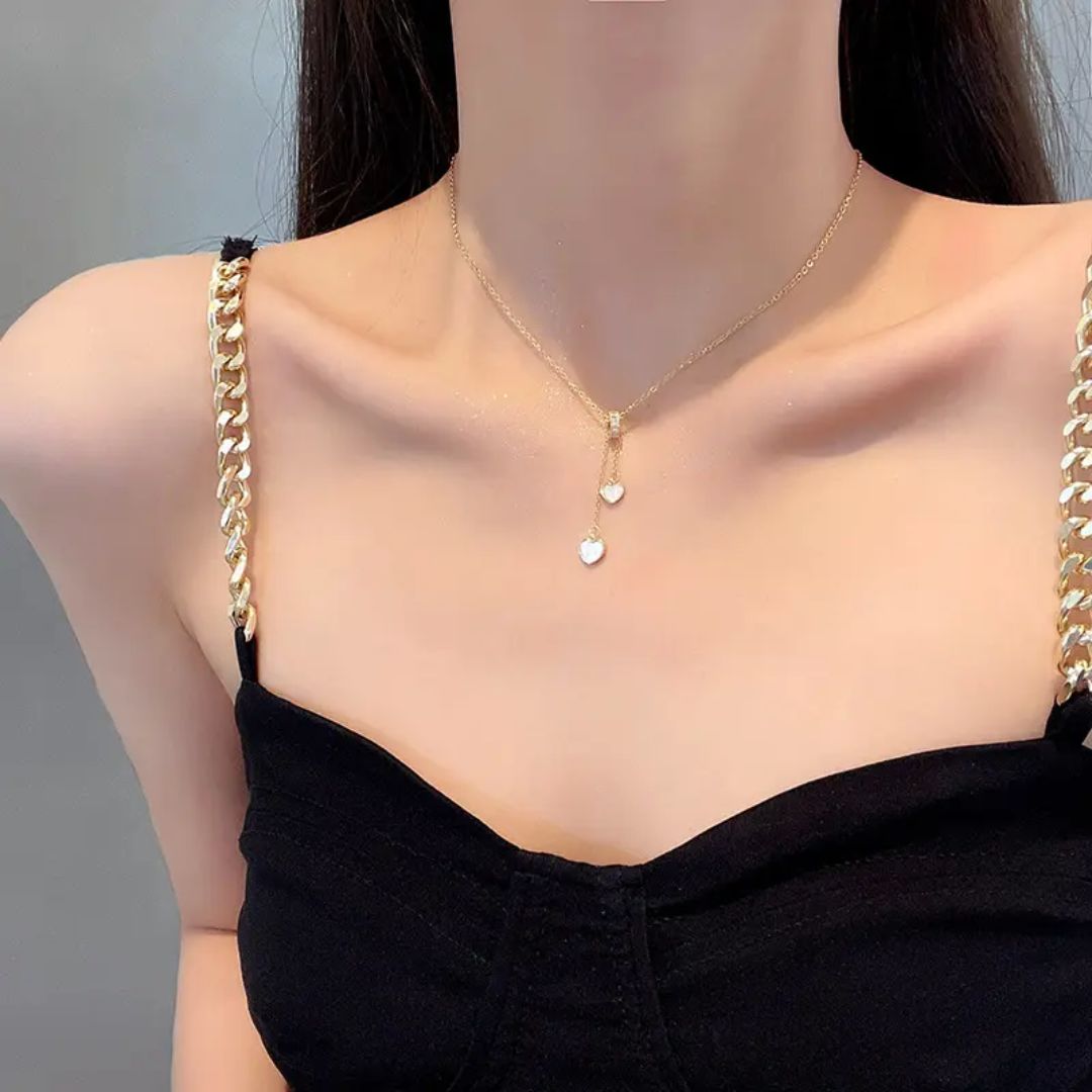 Dainty Heart Drop Necklace