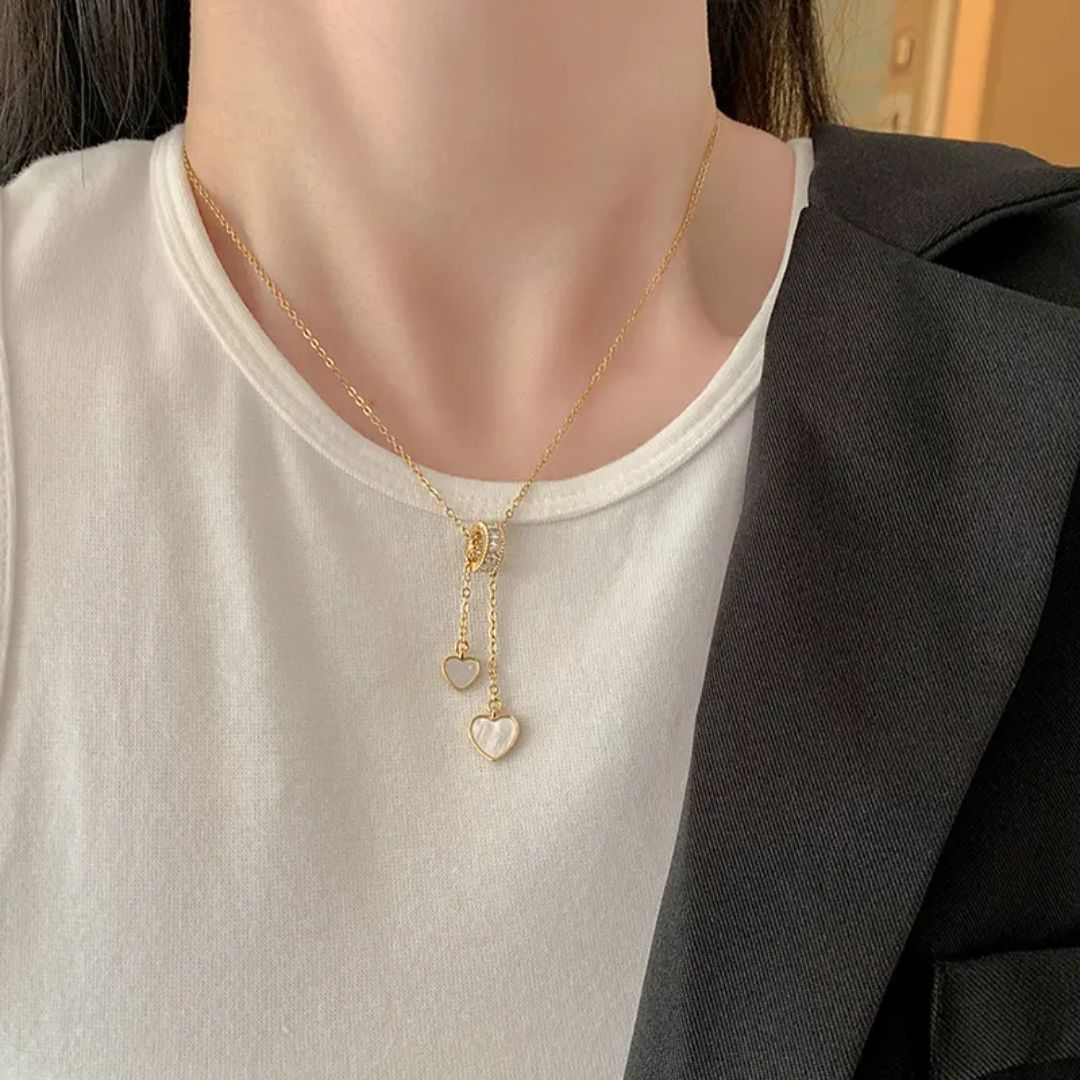 Dainty Heart Drop Necklace