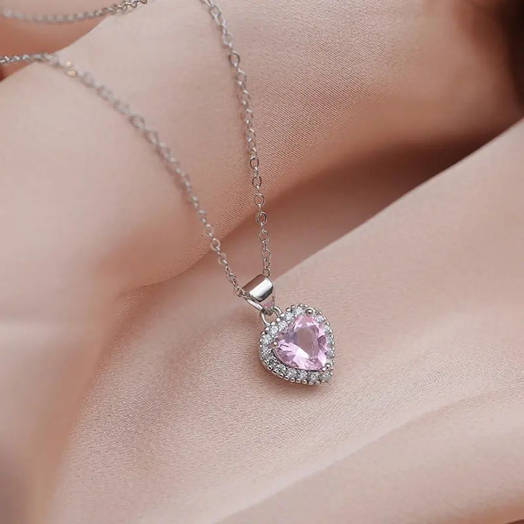 Pink Purity Heart Necklace