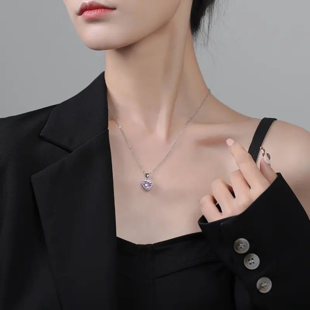 Pink Purity Heart Necklace