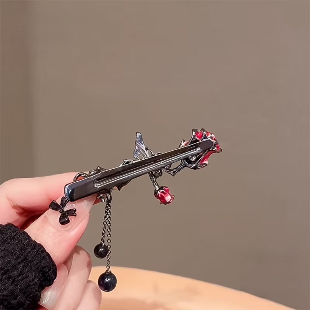 Obsidian Rose Barrette Clip