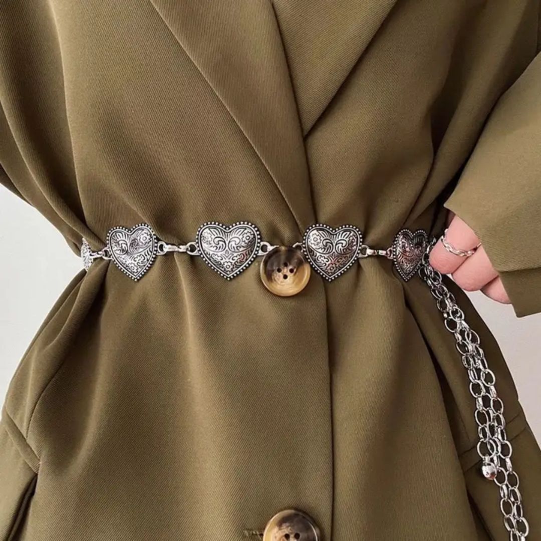 Vintage Heart Waist Chain Belt
