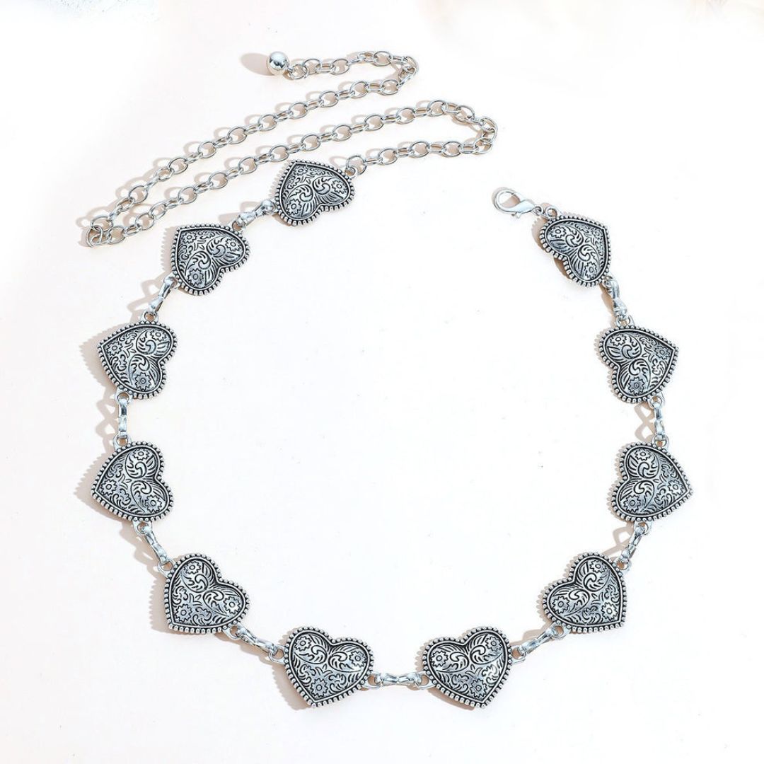 Vintage Heart Waist Chain Belt