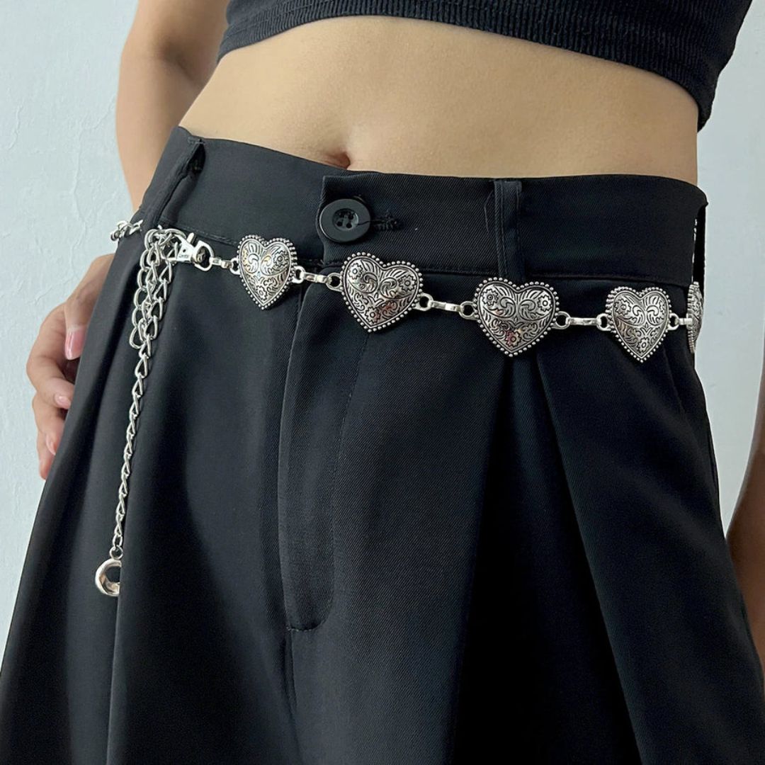 Vintage Heart Waist Chain Belt