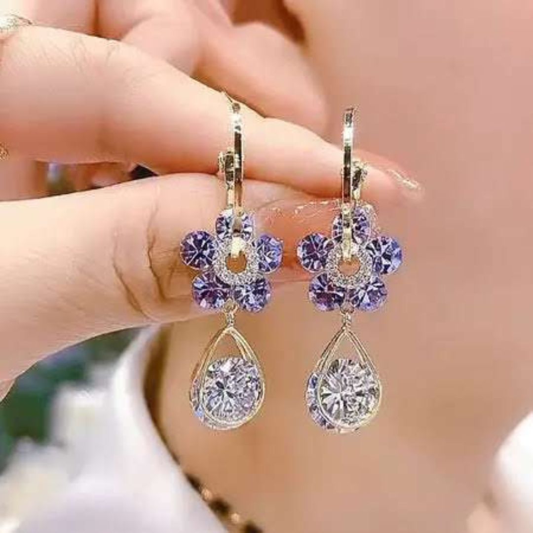 Rhinestone Floral Earring