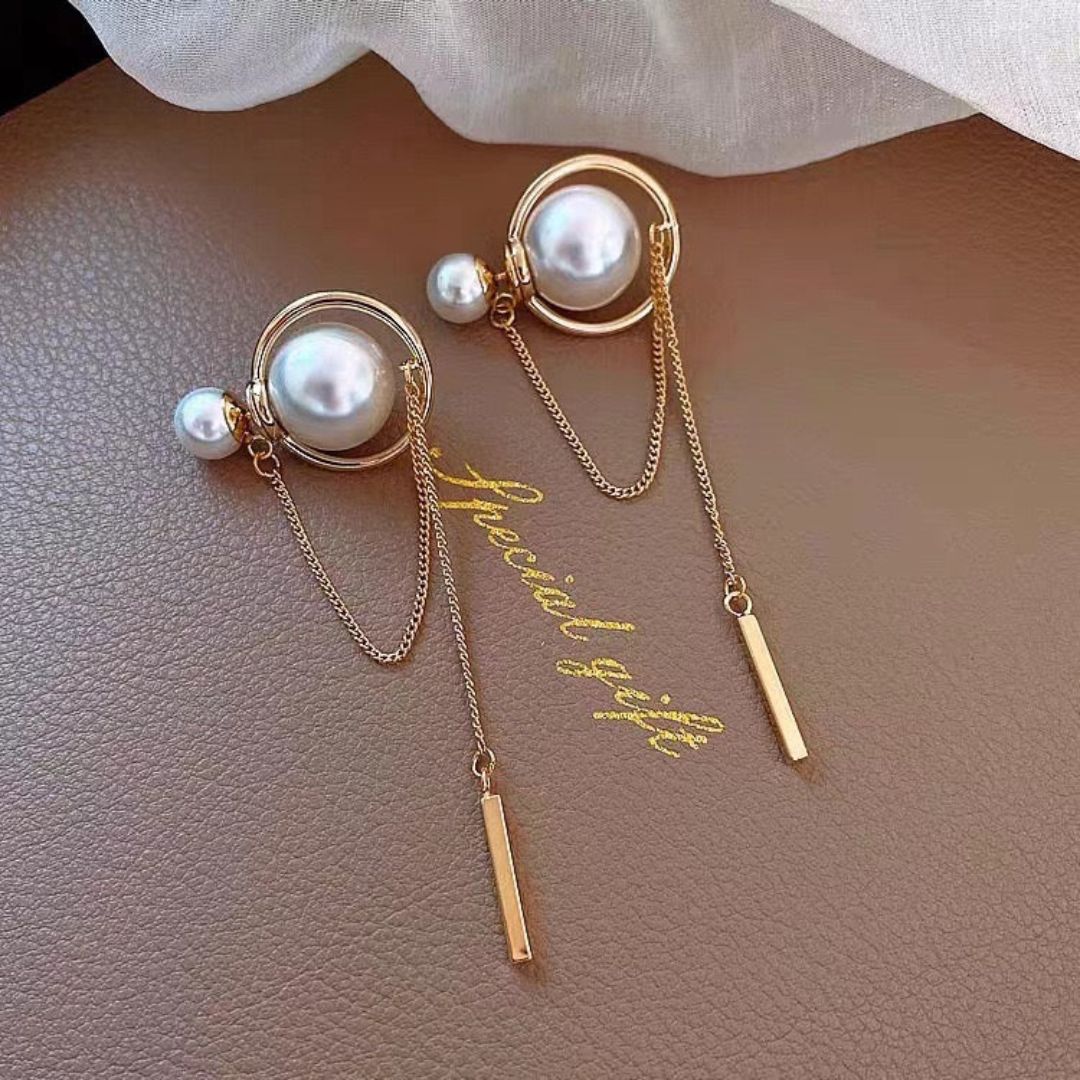 Pearl Orbit Drop Earrings