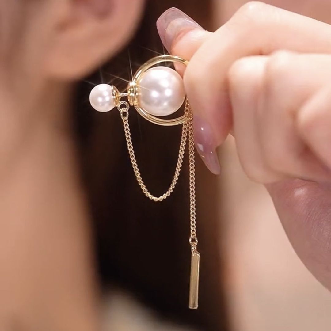 Pearl Orbit Drop Earrings