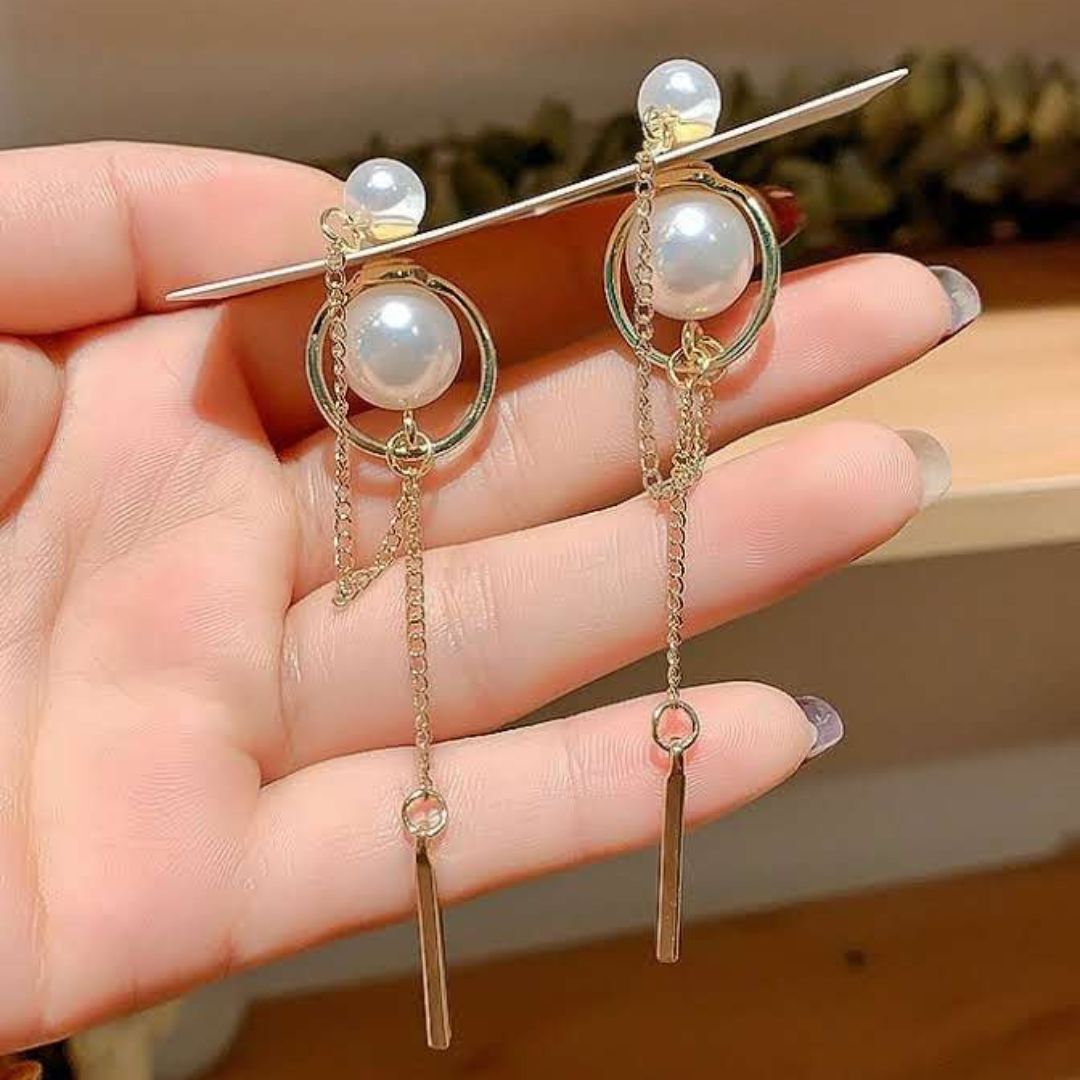 Pearl Orbit Drop Earrings