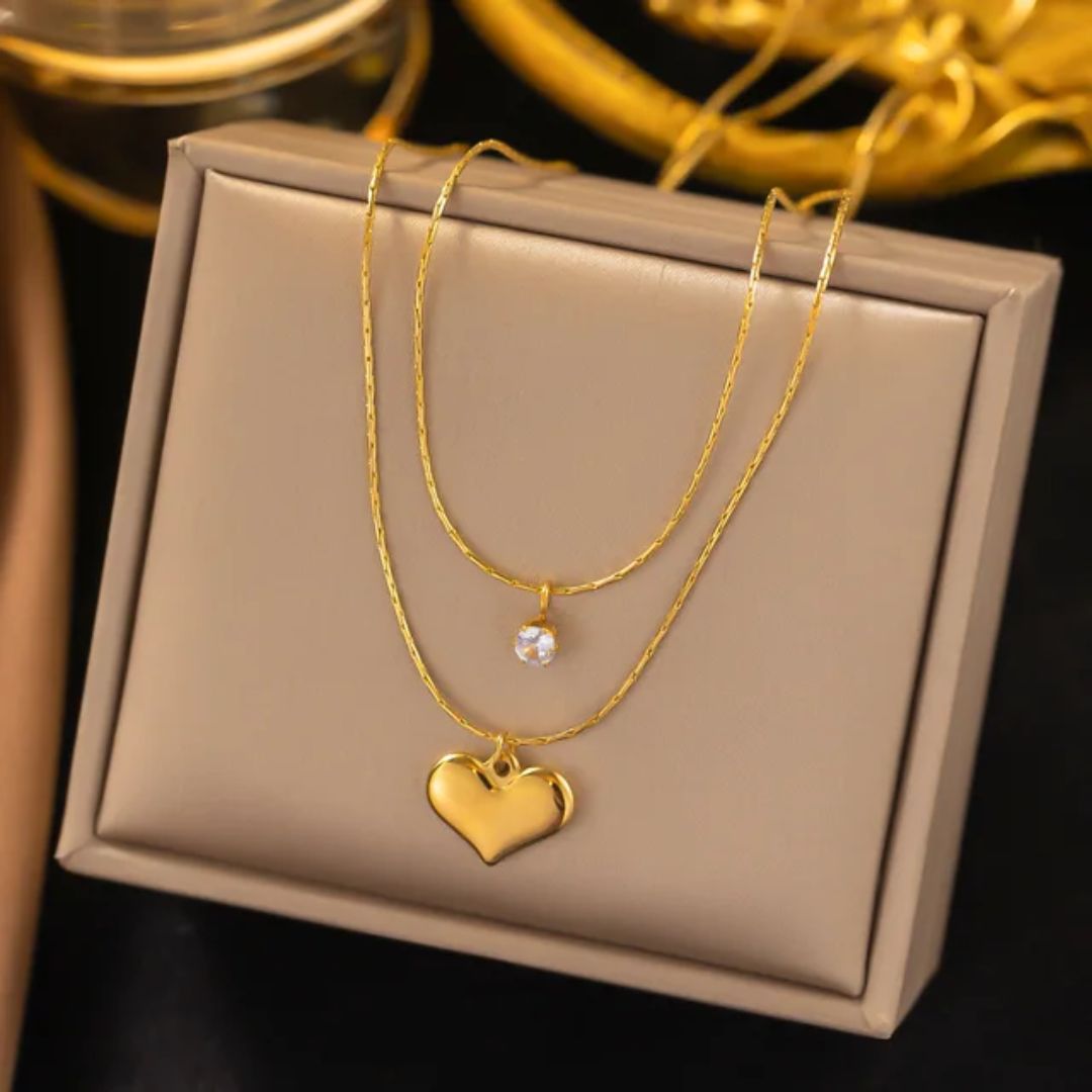 Love Heart Layered Necklace