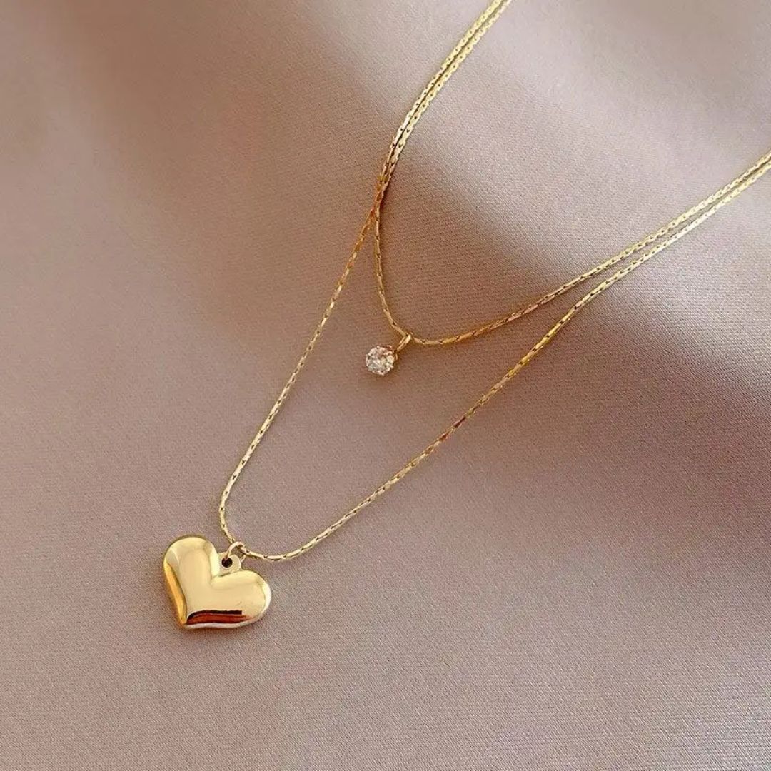 Love Heart Layered Necklace