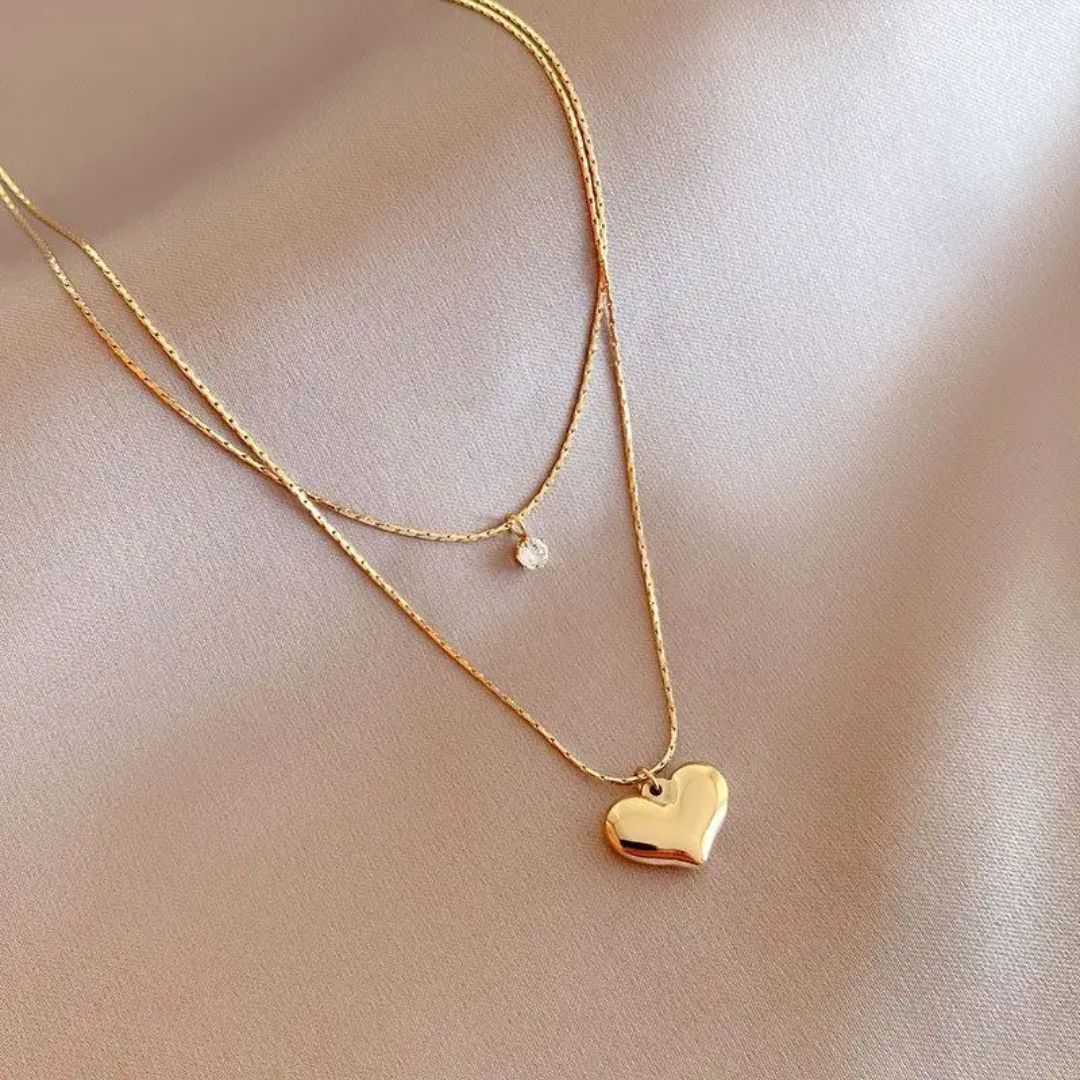 Love Heart Layered Necklace