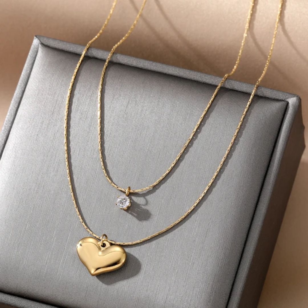 Love Heart Layered Necklace