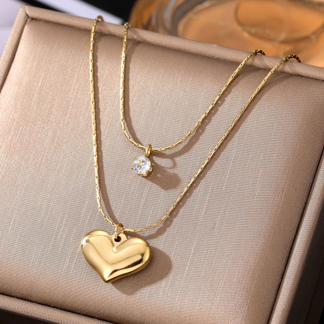 Love Heart Layered Necklace