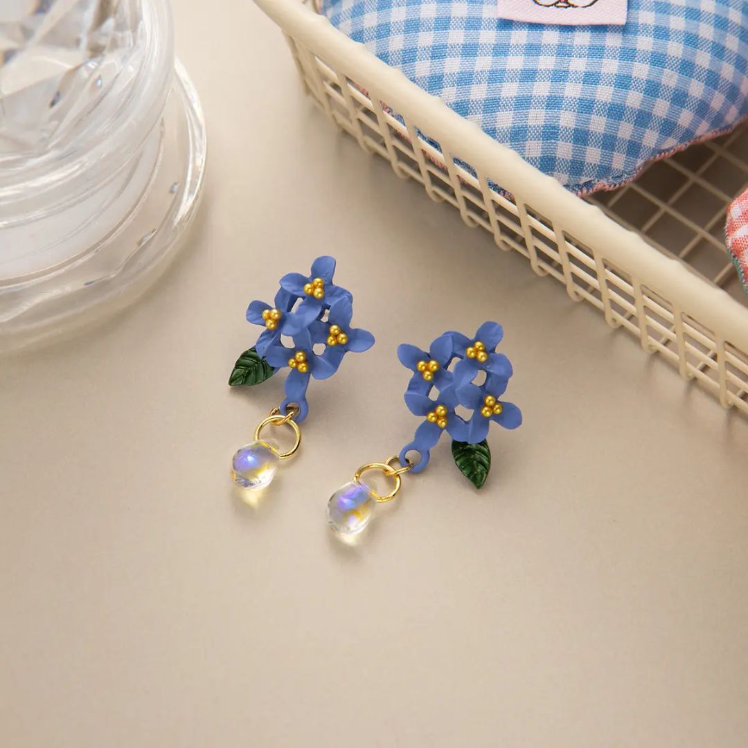 Lavender Floral Dewdrops Earring