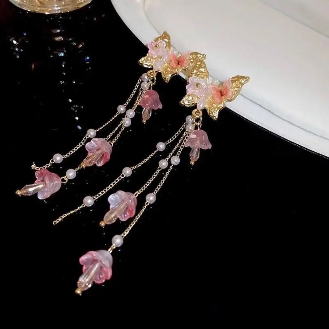 Blush Butterfly Drop Earrings