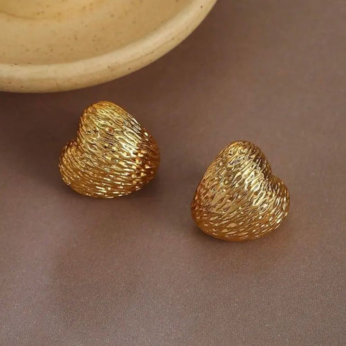 Golden Luxe Heart Stud Earring