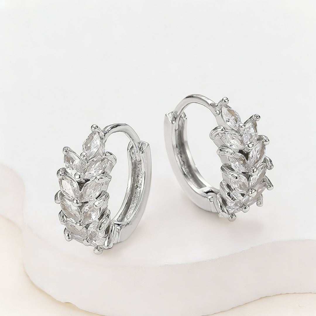Dreamy Leaf Shine Hoops Earring