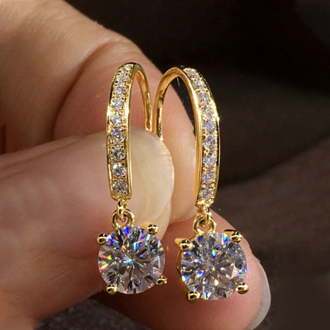 Celestial Solitaire Hoops Earring