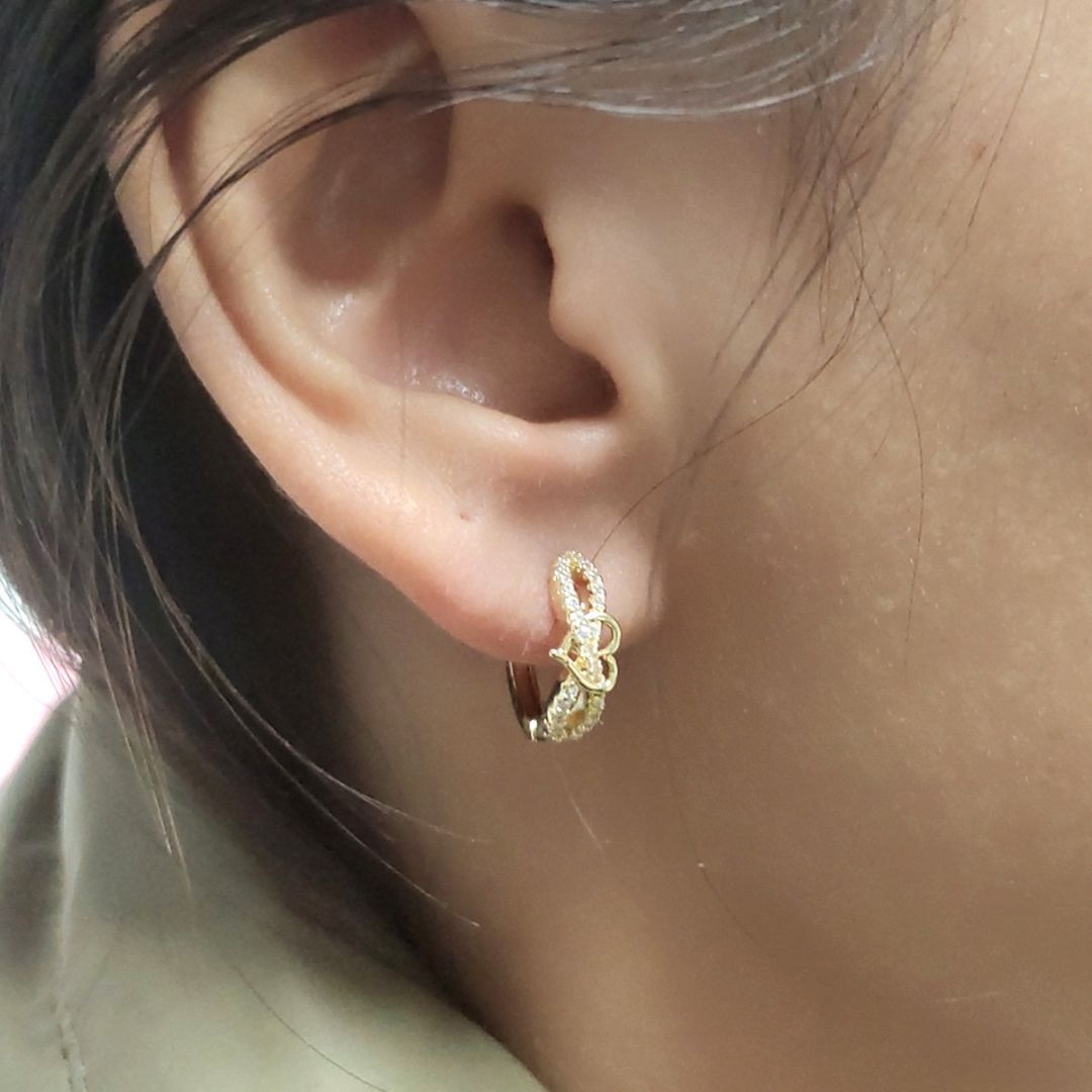 Spiral Heart Hoops Earrings