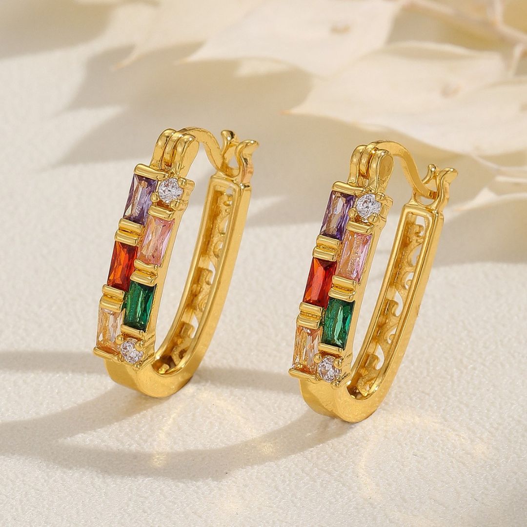 Prism Glow Hoops Earrings