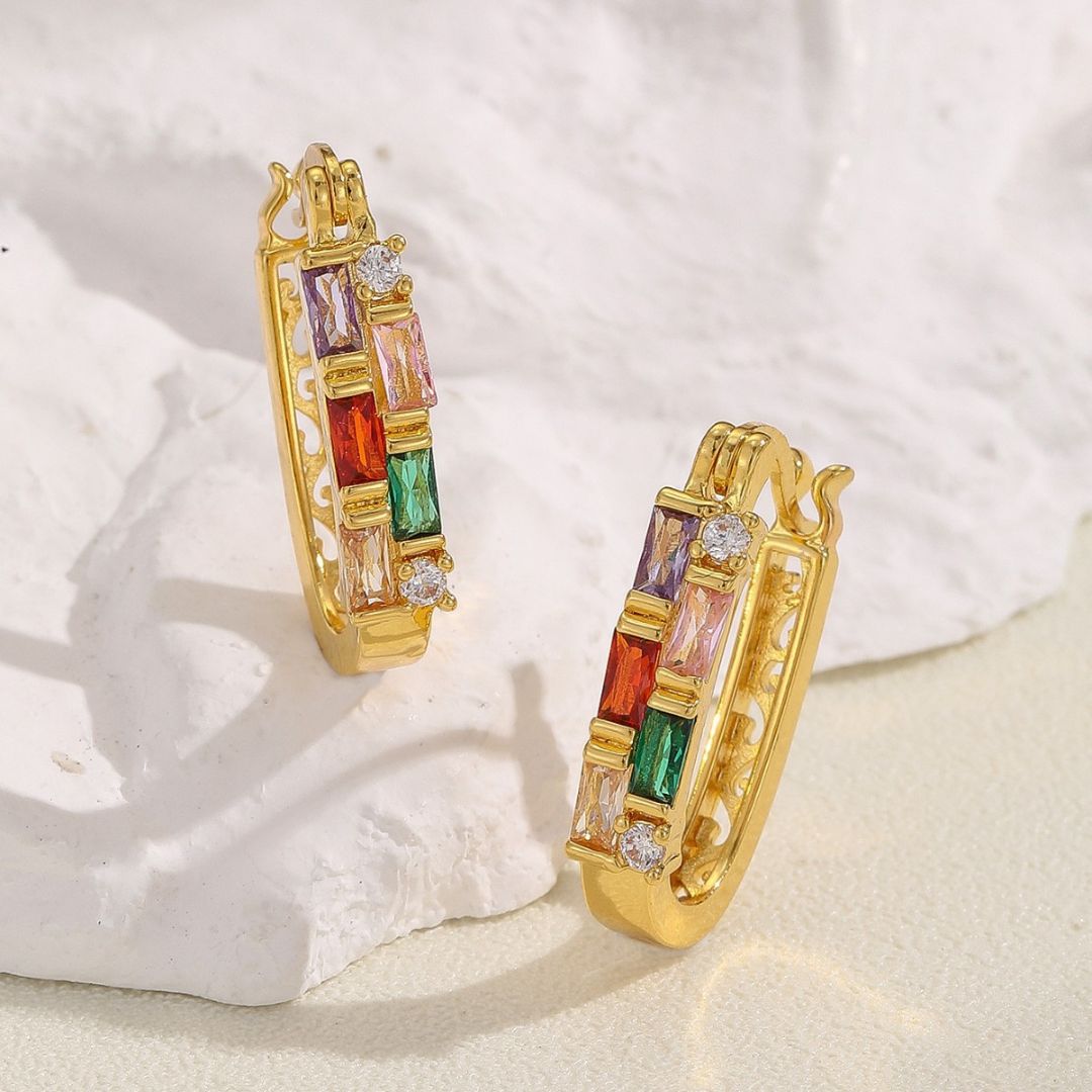 Prism Glow Hoops Earrings