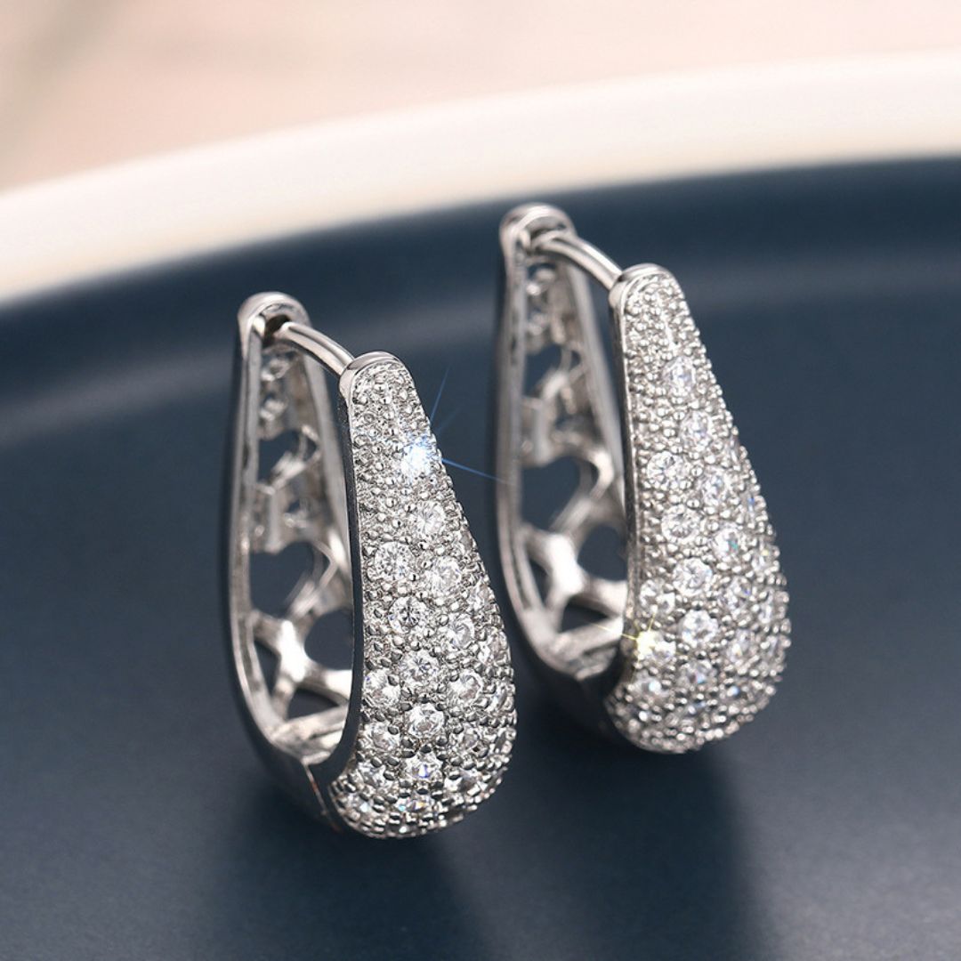 Glitter Curve Hoops Earring