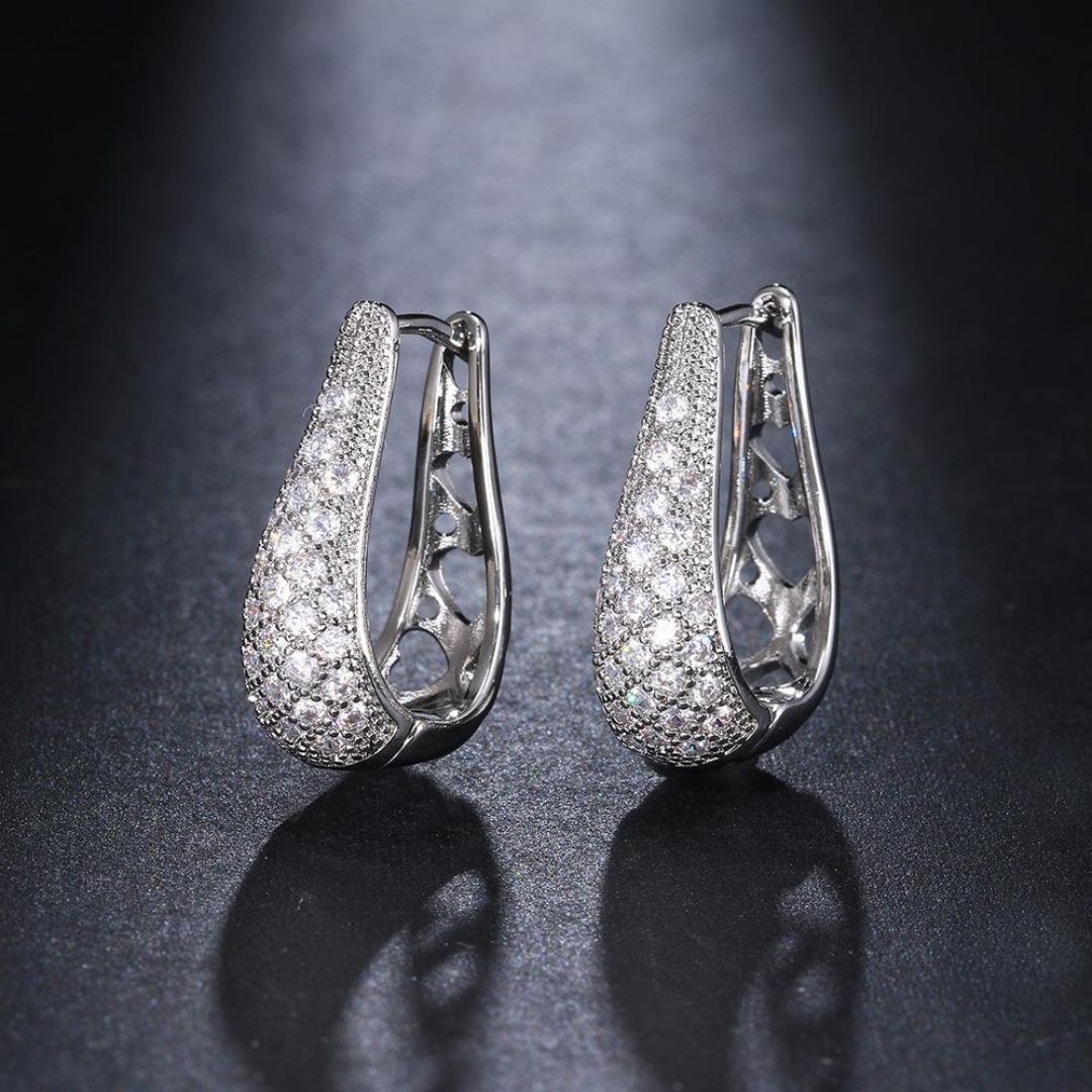 Glitter Curve Hoops Earring