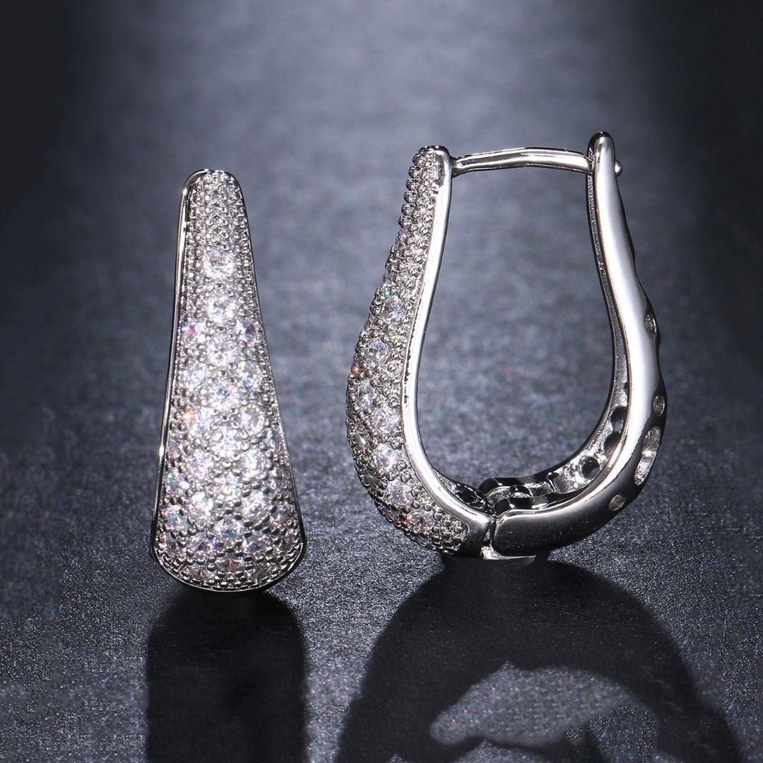 Glitter Curve Hoops Earring