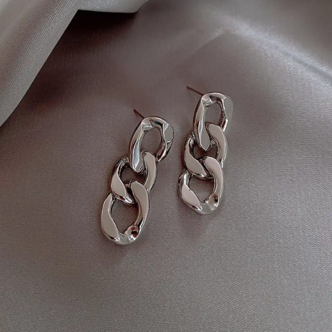 Dangling Chain Stud Earrings