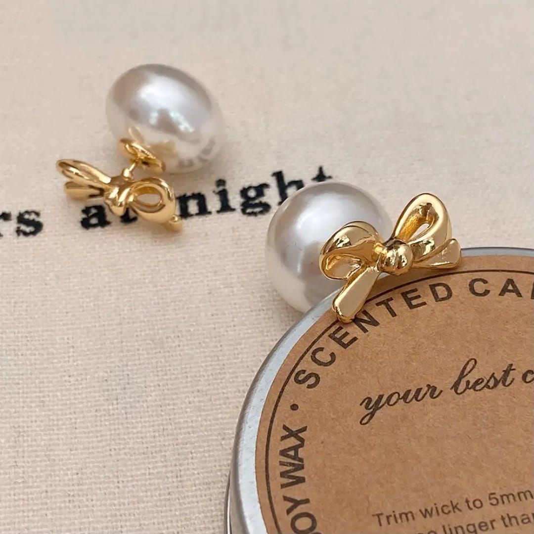 Classic Bowknot Pearl Earring