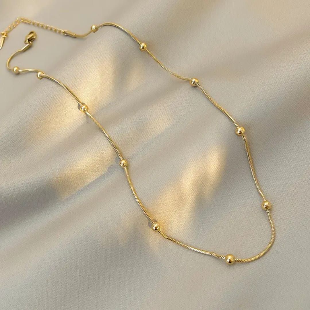 Minimal Gold Bead Necklace