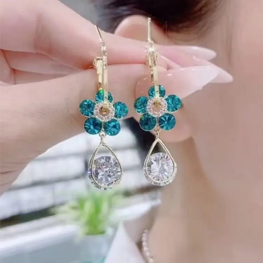 Zircon Flower Earrings
