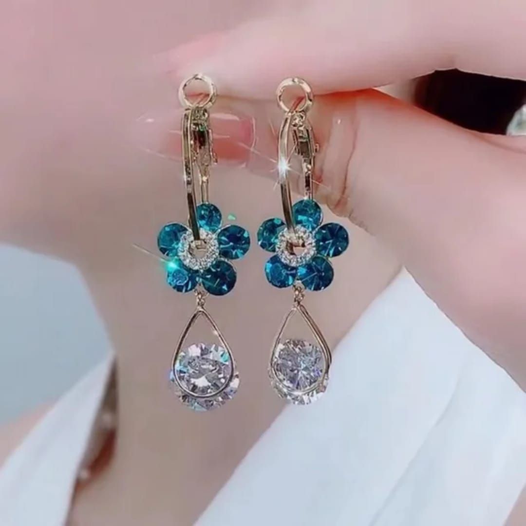 Zircon Flower Earrings