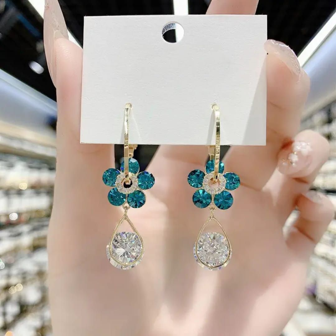 Zircon Flower Earrings