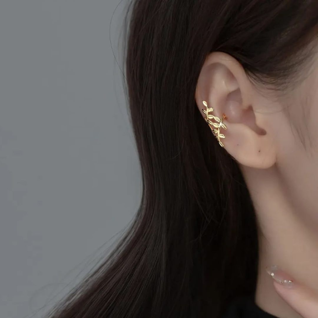 Golden Twig Hugger Earcuff Earring