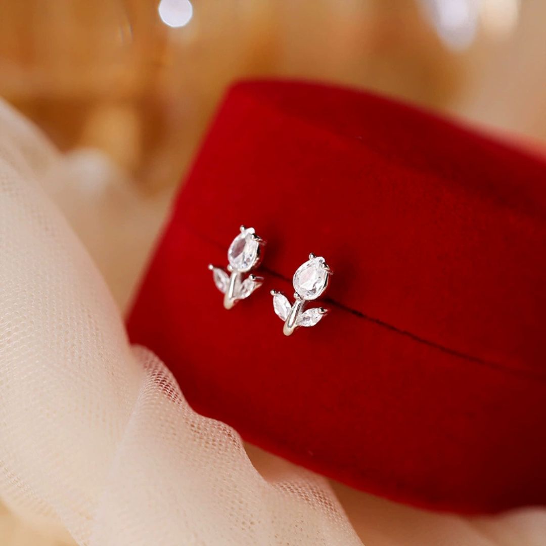 Dainty Tulip Stud Earrings