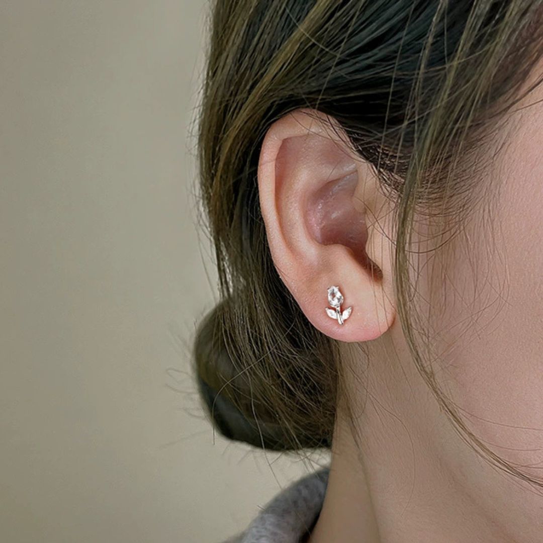 Dainty Tulip Stud Earrings