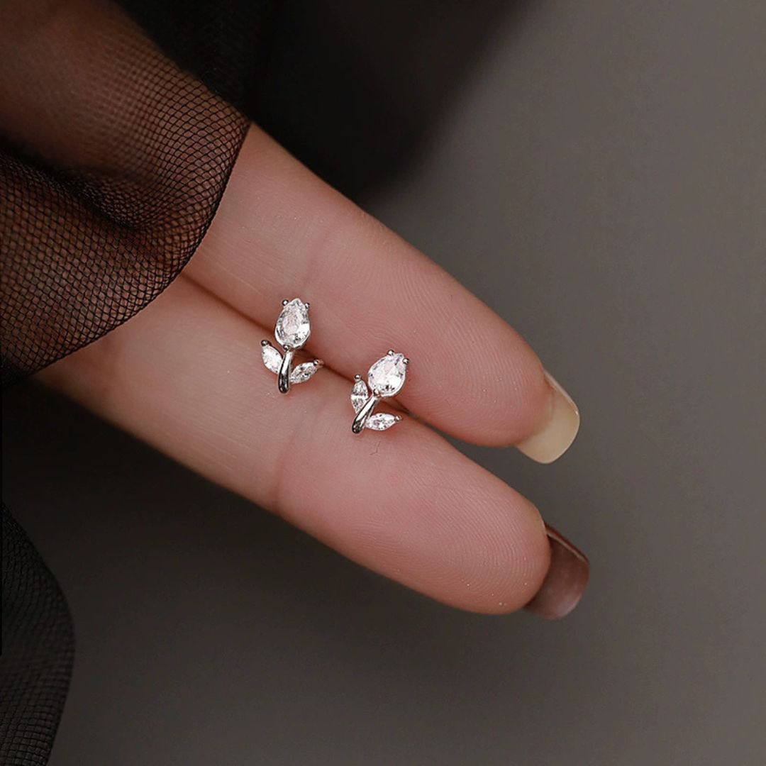 Dainty Tulip Stud Earrings
