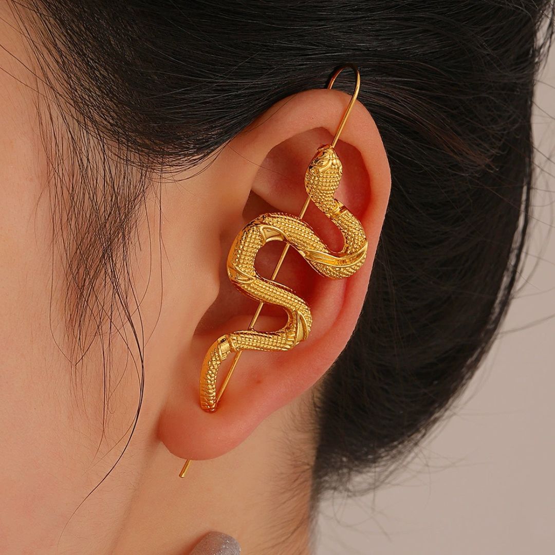 Gold Serpent EarCuff Earring