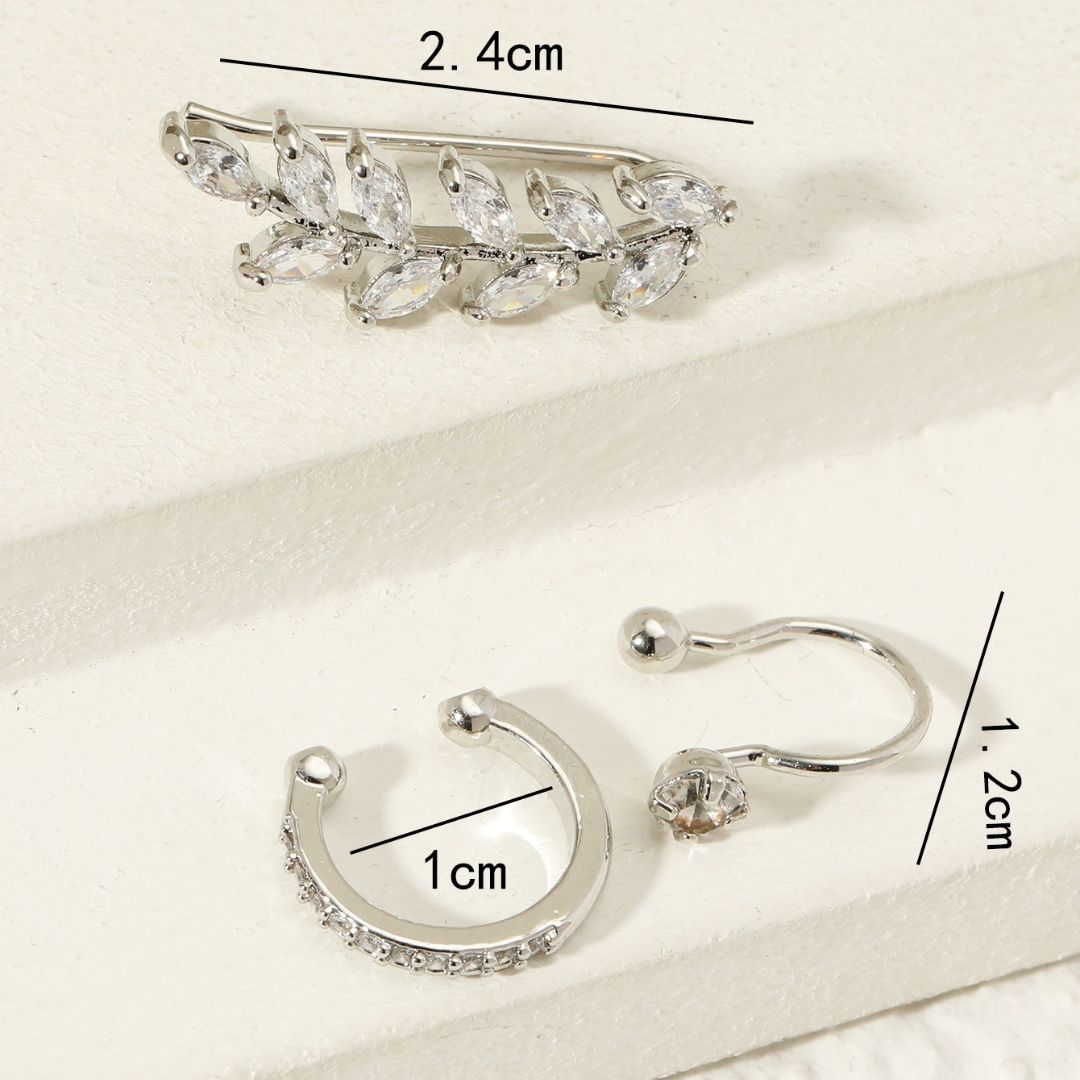 Crystal Leaf EarCuff Earring