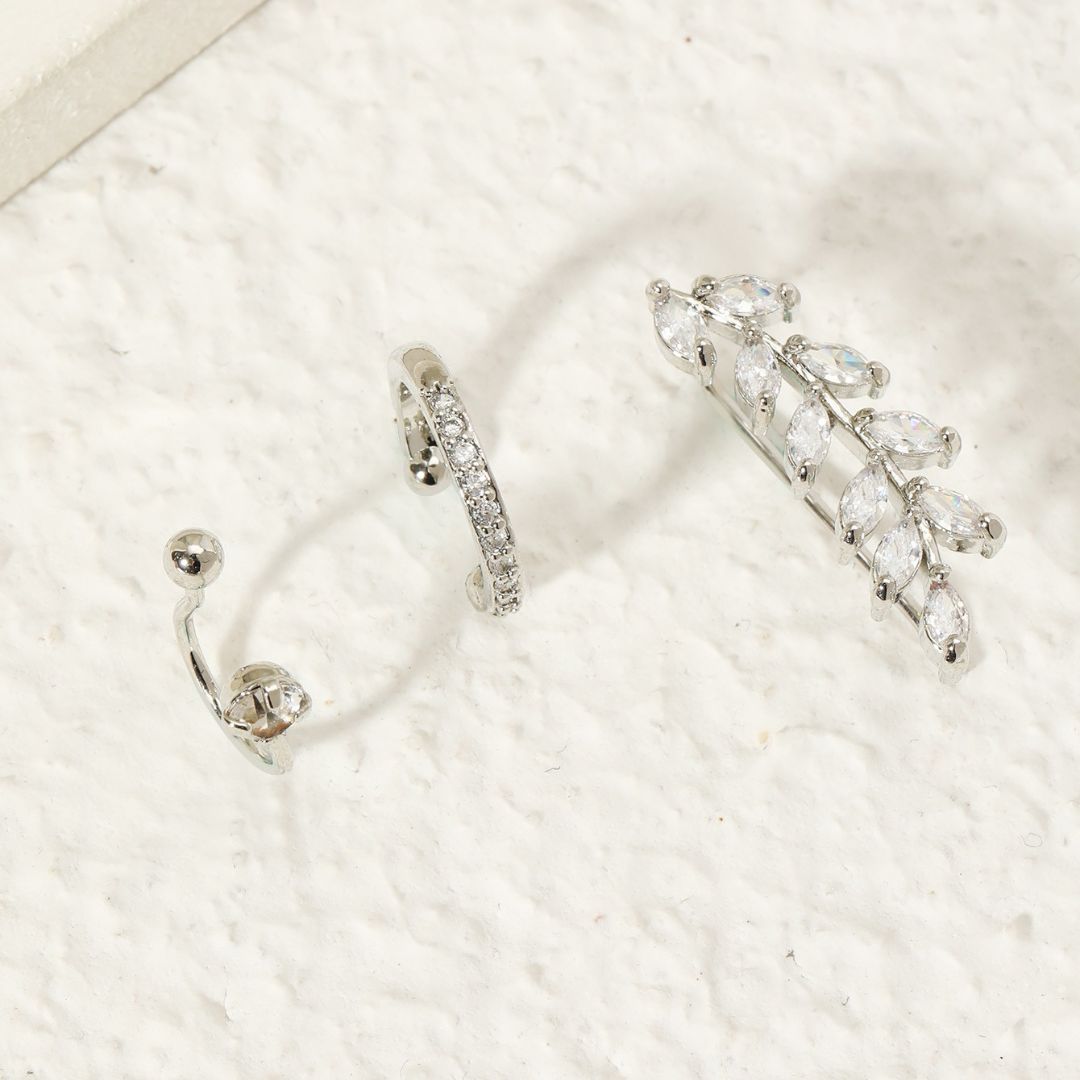 Crystal Leaf EarCuff Earring
