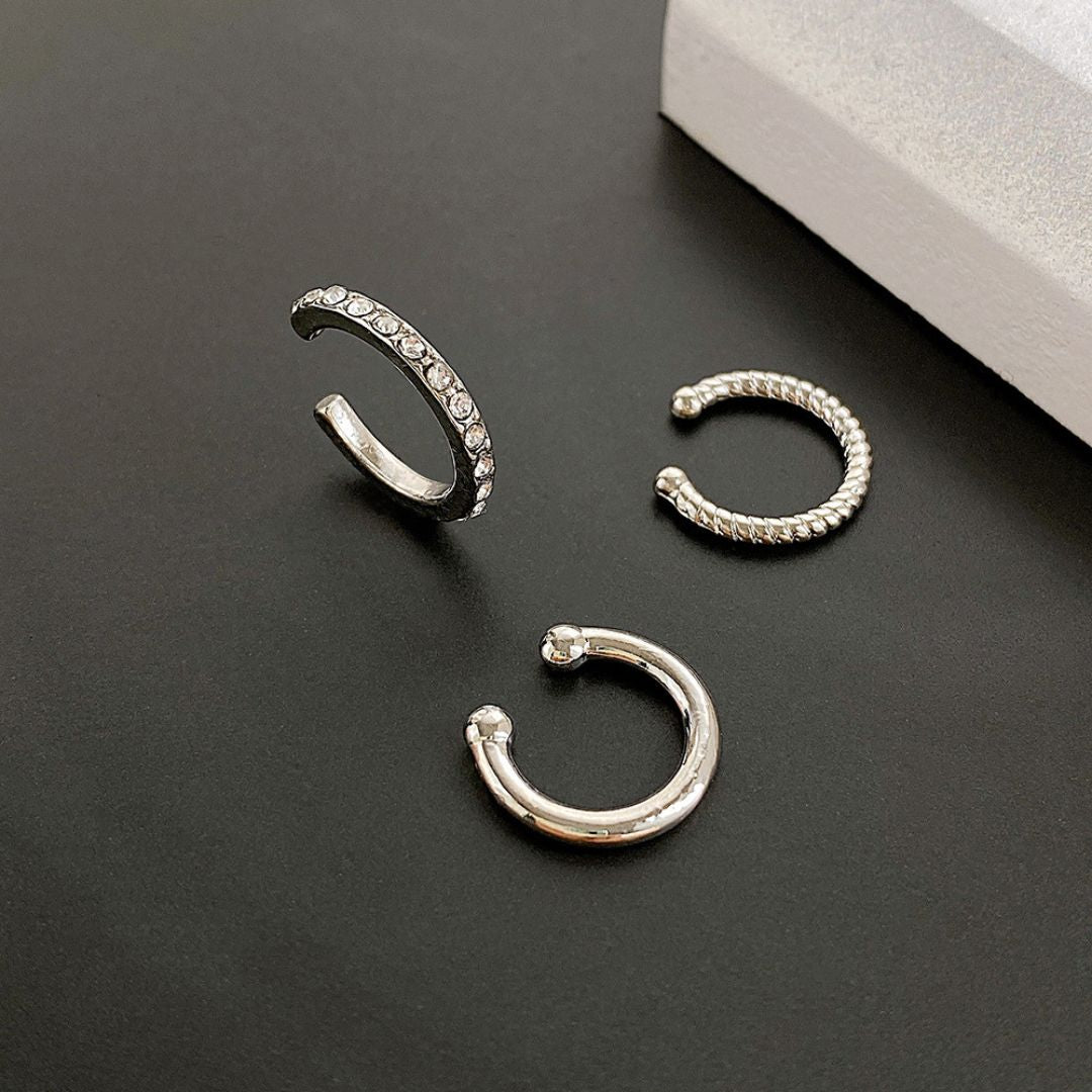 Dainty Silver Earcuff Stack Earring