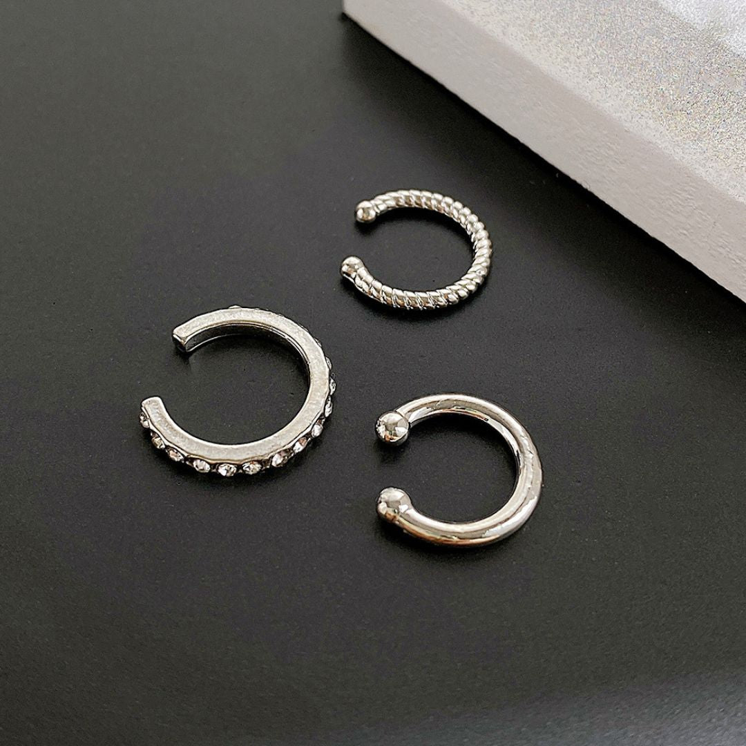 Dainty Silver Earcuff Stack Earring