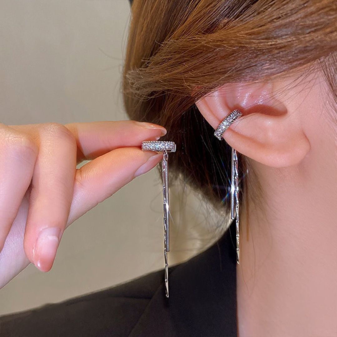 Crystal Tassel EarCuff Earring